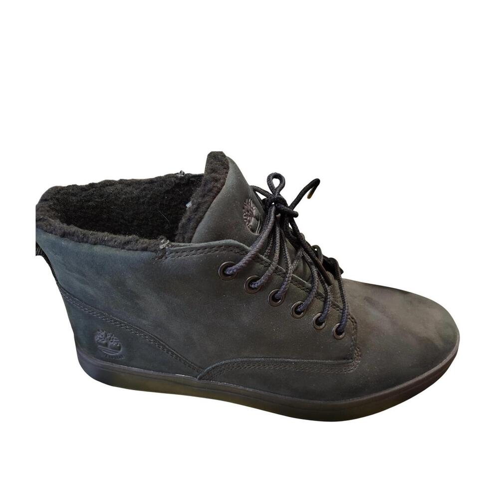 NEW TIMBERLAND women's davis square waterproof snow boots in black nubuck